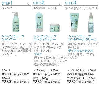 カラーリングしたパーマヘア用トリートメント　ホームケア